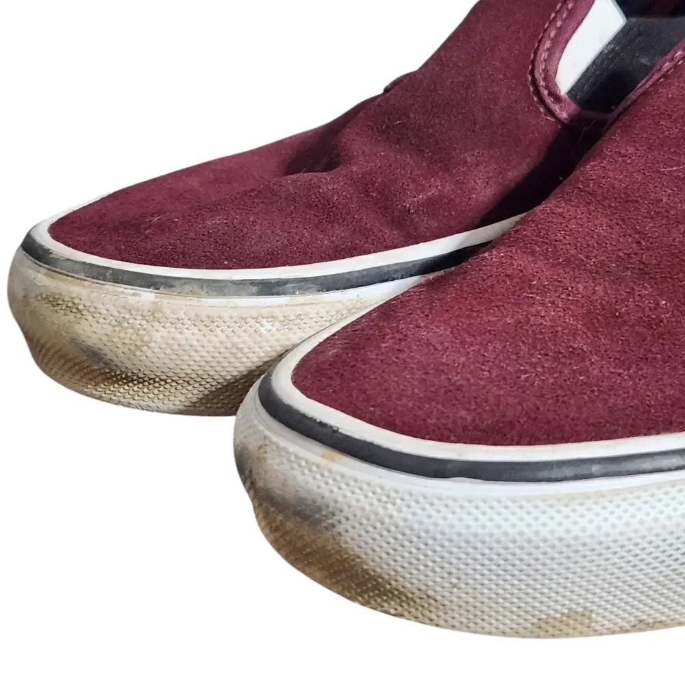 Vans Shoes Men's 7 Off The Wall PopCush Maroon Slip On Low Skateboarding Shoes